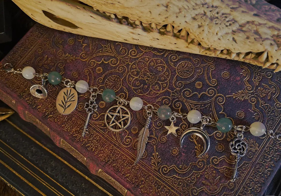 Witchy Charm Bracelet - Aventurine and Opalite