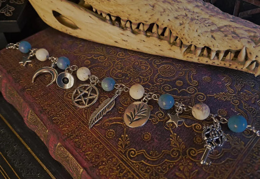 Witchy Charm Bracelet - Howlite and Turquoise