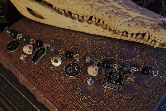 Witchy Charm Bracelet - Labradorite and Obsidian