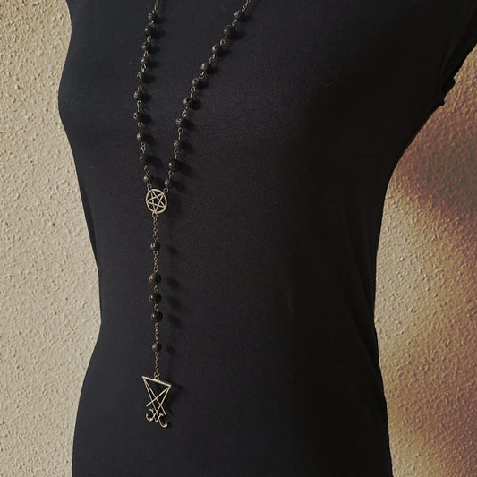 Lucifer Rosary Black Beads