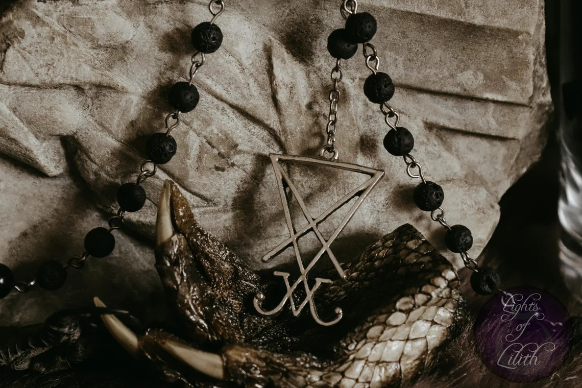 Lucifer Rosary Black Beads