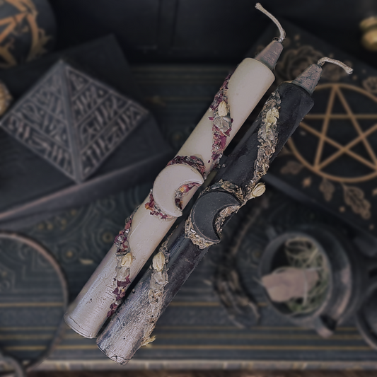 Full And New Moon Beeswax Candle Set