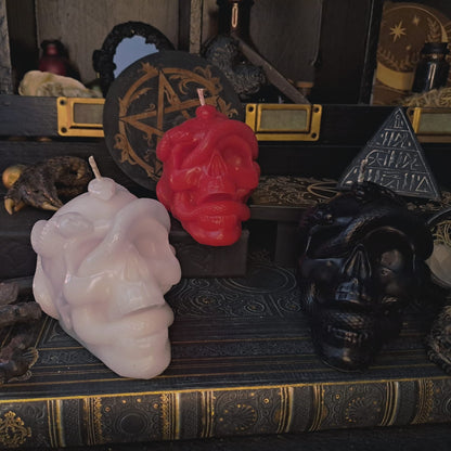 Skull With Snake Candle